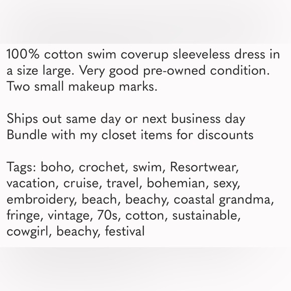 Solitaire Swim Crochet Fringed Cream Cotton Swim Coverup - Picture 14 of 14